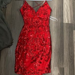 red mini dress